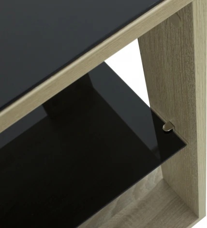 Стол журнальный BeautyStyle 5 сонома/стекло черное от фабрики Mebelik