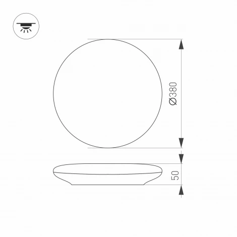 Настенно-потолочный светильник круглый Arlight CL-FRISBEE 030163 (LED, 220V, датчик движения, круглые, IP54)