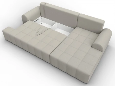 Диван угловой Лига-080 угол правый (ДСП/Пластик/Рогожка/Бежевый) Лига Диванов 134740