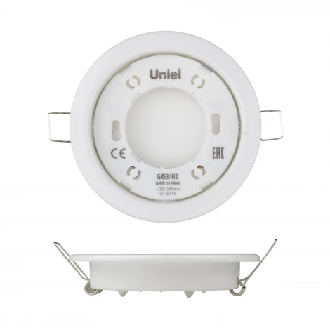 Встраиваемый точечный светильник Uniel GX53/H2 WHITE 10 PROM (220V, круглые)