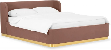 Кровать Vibe 1600 ОГОГО (арт.748482), (Шенилл,Ткань/Коричневый)