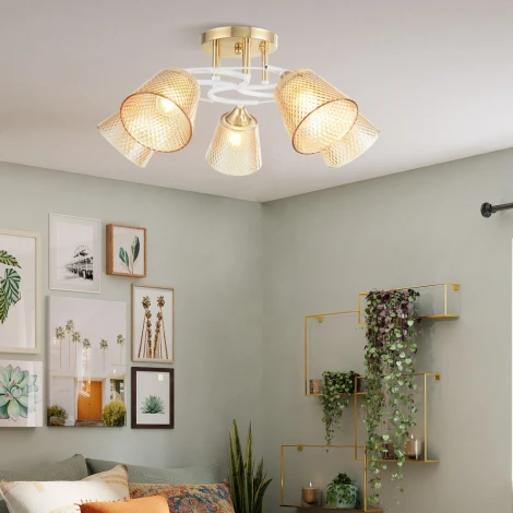 Потолочная люстра на штанге Arte Milano AMALFI 323006/5 FG+WT