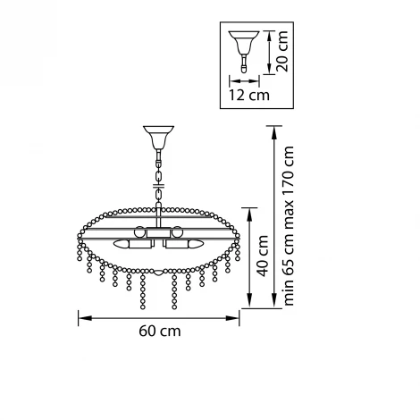 Подвесная люстра Osgona Classic 700150 (220V, хрусталь, на цепи, шар)
