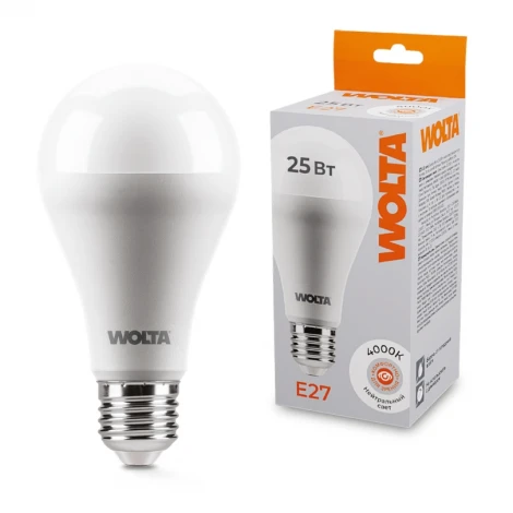 Светодиодная лампа 25Вт 4000К E27 Wolta 25S67BL25E27