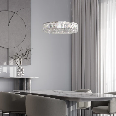 Подвесная люстра хрустальная Eurosvet Iride 101007 LED хром