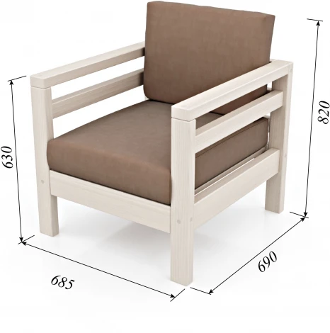 Кресло Arsko Домино беленый дуб велюр светло-коричневый