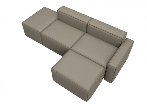 Диван угловой модульный Лига-063 угол правый (ДСП/Пластик/Экокожа/Бежевый) Лига Диванов 129788