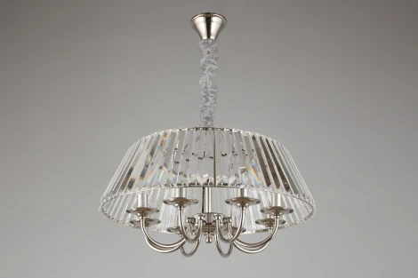 Подвесная люстра Aployt Lucretia APL.748.03.08 (220V, хрусталь, на цепи, свеча, круглые)