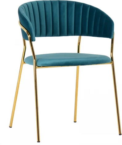 Комплект из 4-х стульев Turin бирюзовый с золотыми ножками Bradexhome арт.FR 0160K