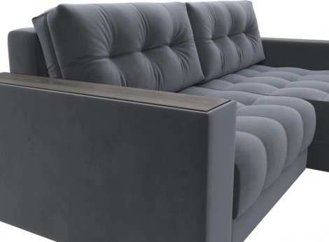 Диван угловой с декором Лига-049 НПБ Лига Диванов (Велюр) арт.128458