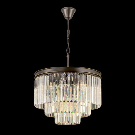 Подвесная люстра ярусная каскадная Citilux Мартин CL332131 (220V, хрусталь, на цепи)