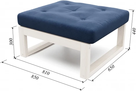 Пуф Arsko Амбер беленый дуб синий велюр