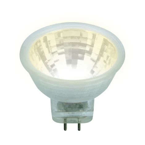 Лампочка светодиодная полусфера белая GU4 3W 3000K Uniel LED-MR11-3W/WW/GU4 GLZ21TR