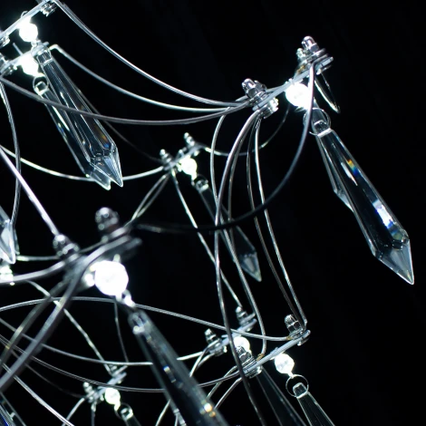 Подвесная люстра светодиодная хрустальная с пультом ILLUMICO IL0909-800HX-66 Ether