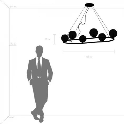 Подвесная люстра Bari 815263 (220V, на тросе, шар, шарики)