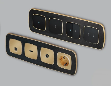 Рамка Ambrella Volt OMEGA Coint (Черный Стекло органическое/Шампань) 1-ая OF640541