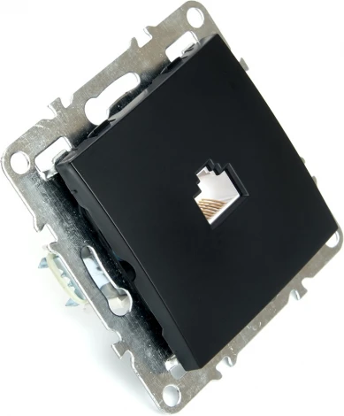 Розетка Ethernet RJ-45 (черный) Stekker Эрна 49151