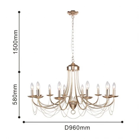 Подвесная люстра F-Promo Plini 2591-12P (220V, на цепи, свеча)