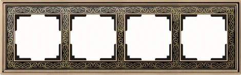 Рамка на 4 поста (золото/черный) W0041430 (a051331)