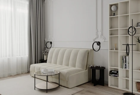 Кровать-диван прямой молочный, 160 D1 Ричмонд AAA41324002 Premier 01