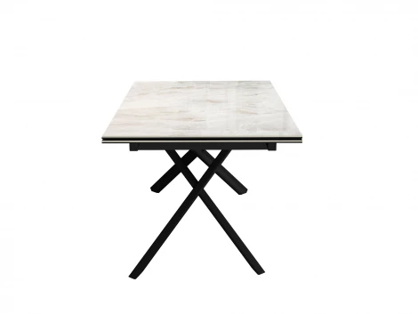 Стол DikLine DKX140 керамика Italian Grey (глянец серый), подстолье черное, опоры черные (2уп.)