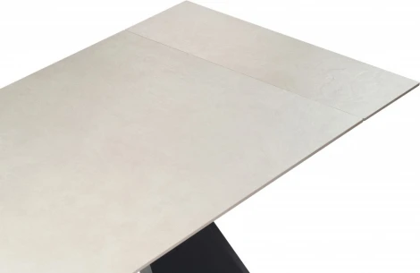 Керамический стол Ливи 140 (Ливи 140(200)х80х78 creto forever beige / черный) Woodville арт.588024