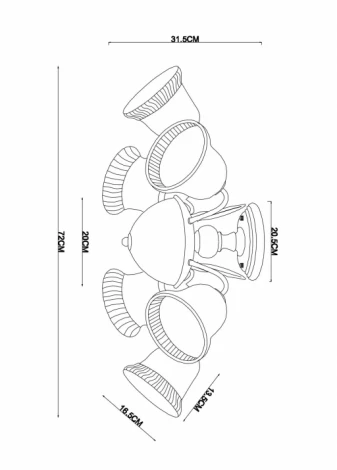Потолочная люстра Arte Lamp Campanula A6306PL-8WG