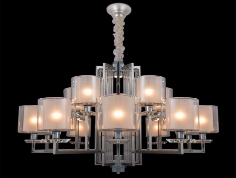 Подвесная большая люстра Newport 4400 4410+5/C chrome (220V, на цепи)