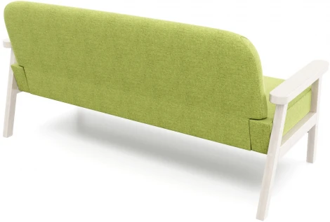 Диван Arsko прямой Флори М беленый дуб рогожка зеленая