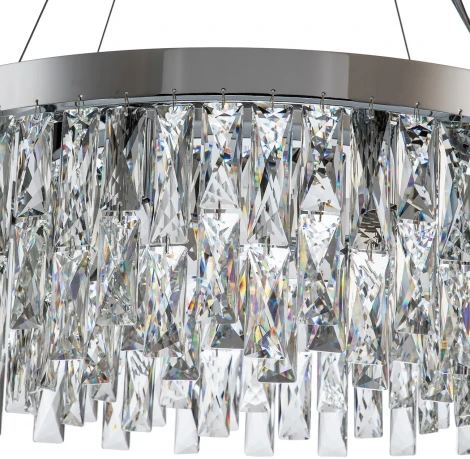 Подвесная люстра Indigo Anna V000385 (220V, хрусталь, на тросе, круглые)