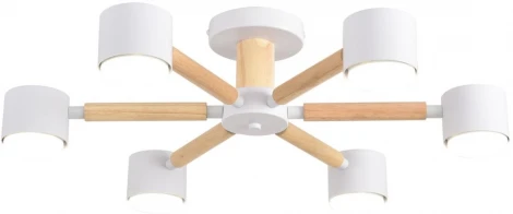 Потолочная люстра на штанге Lumion Vudi 8306/6C белый, дерево/металл GX53 LED 6*7W 220V