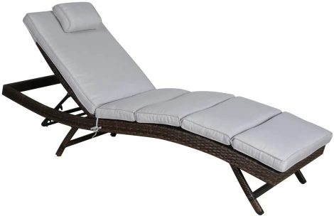 "Лиссабон" шезлонг из искусственного ротанга, цвет коричневый 4SIS арт.УТ-00000917