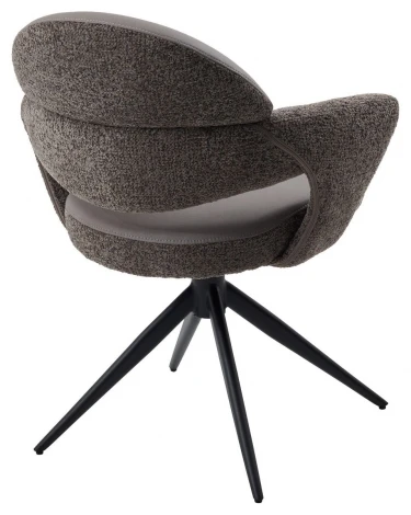 Стул ЖЕНЕВА (GENEVA) 360 град, СЕРЫЙ VEGA-88 / MIAMI-459, ткань / ЧЕРНЫЙ каркас, ®DISAUR M-City 64837