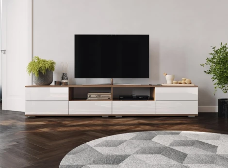 ТВ-тумба Маллоу (Маллоу дуб вотан / белый глянец) Woodville арт.563533