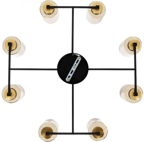 Потолочная люстра на штанге Arte Lamp Leo A7027PL-8BK (220V)