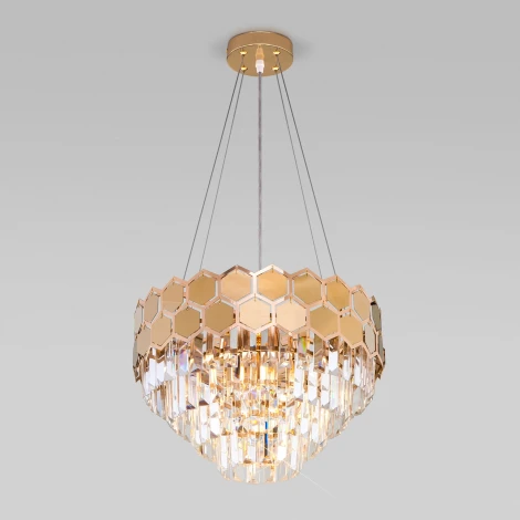 Подвесная люстра Eurosvet Ariana 10113/5 золото/прозрачный хрусталь Strotskis