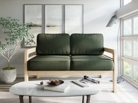 Диван Arsko прямой Бергер М сосна велюр зеленый