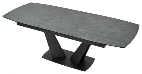 Обеденный стол M-City ACUTO2 170 DARK CEMENT Тёмно-серый мрамор матовый, керамика/ черный каркас NEW!