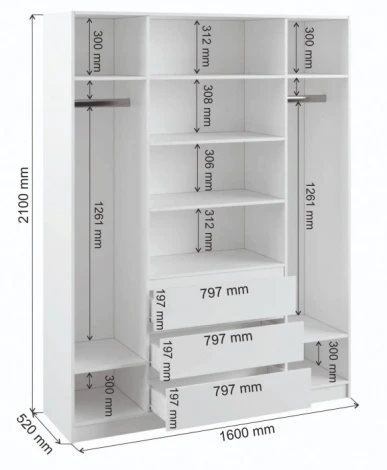 Шкаф Мадера ЛДСП (Мадера ЛДСП графит новый) Woodville арт.521080