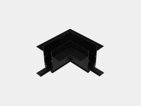 Соединитель угловой горизонтальный для встраиваемого глубокого шинопровода под гипсокартон Lumker SY-LINK-CNLV-T1-BL