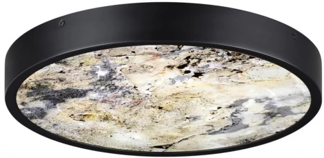 Настенно-потолочный светильник Odeon Light Bergi 5064/24L черн./серо-беж./металл/натур.камень/акрил с переключ.цветов.темпер. LED 24W 3000К/4000K/6000K (220V, круглые)