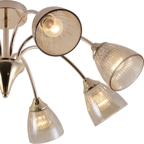 Потолочная люстра на штанге Escada Amelia 1129/8P 8x60Вт E27, металл/стекло, золото