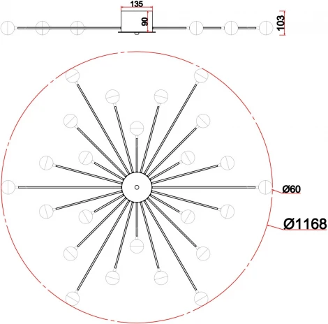 Потолочная люстра Freya Celebrity FR5242CL-24B (220V, шарики)