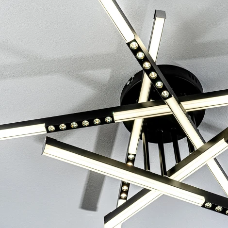 Потолочная люстра светодиодная на штанге с пультом с регулировкой цветовой температуры LED4U L5115-5 BK