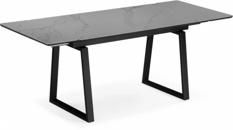 Керамический стол Notta Джек 140(200)х80 серый мрамор larka grey / черный арт.612901
