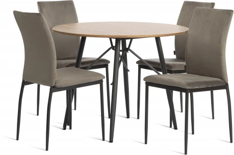 Стул CAPRI (mod. BC565-DC) / 2 шт. в упаковке Tetchair (Металл,Флок/Серый) арт.24375