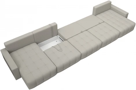 Диван п-образный с полками Лига-053 НПБ МегаЛонг Лига Диванов (Рогожка) арт.128999