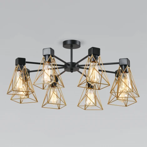 Потолочная люстра на штанге Trappola 70107/8 черный/латунь Eurosvet (220V)