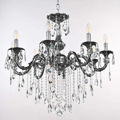 Подвесная люстра Bohemia AL7901 AL79101/8/250 B NB (220V, подвески, на цепи, подсвечник, свеча)