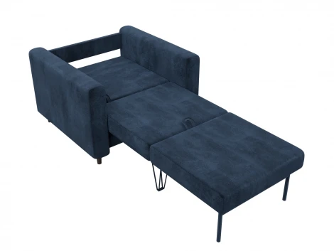 Кресло Лига-070 (ЛДСП,Брус,Фанера/Дерево/Велюр/Синий) Лига Диванов 132553